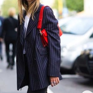 Tommy Hilfiger Navy Blue Pinstripe Blazer